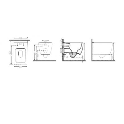 Vilarte by Dura First miska WC wisząca bez kołnierza czarny mat 5331MS