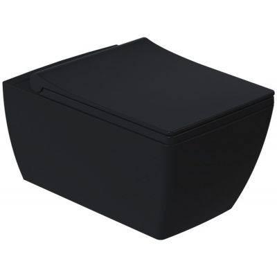 Vilarte by Dura First miska WC wisząca bez kołnierza czarny mat 5331MS