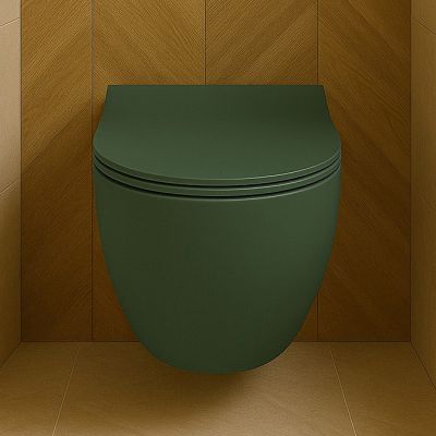Vilarte by Dura Siena miska WC wisząca bez kołnierza zielony mat 5751MY