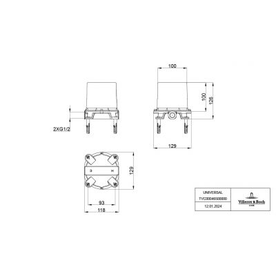 Villeroy & Boch Universal Taps & Fittings element podtynkowy baterii TVC00046500000