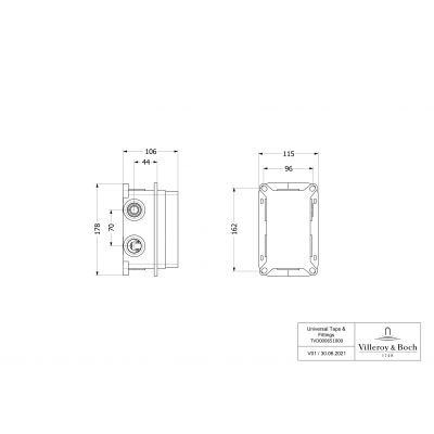 Villeroy & Boch Universal Taps & Fittings element podtynkowy baterii TVD00065100000