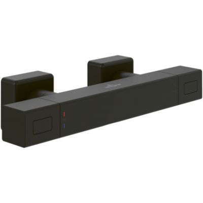 Zestaw Villeroy & Boch Universal Taps & Fittings zestaw prysznicowy ścienny termostatyczny czarny (TVS000018000K5, TVS109007000K5)