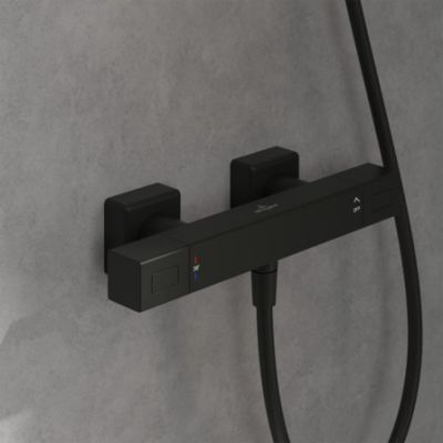 Zestaw Villeroy & Boch Universal Taps & Fittings zestaw prysznicowy ścienny termostatyczny czarny (TVS000018000K5, TVS109007000K5)