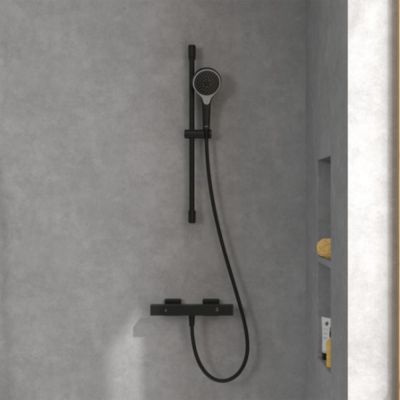 Zestaw Villeroy & Boch Universal Taps & Fittings zestaw prysznicowy ścienny termostatyczny czarny (TVS000018000K5, TVS109007000K5)