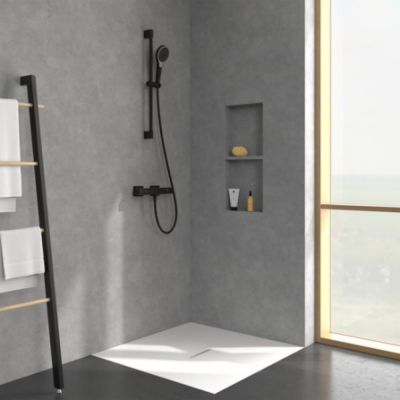 Zestaw Villeroy & Boch Universal Taps & Fittings zestaw prysznicowy ścienny termostatyczny czarny (TVS000018000K5, TVS109007000K5)