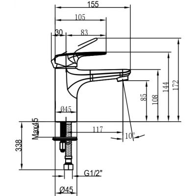 Villeroy & Boch O.Novo Start bateria umywalkowa stojąca chrom TVW10510311061