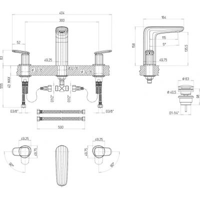 Villeroy & Boch Antao bateria umywalkowa stojąca chrom TVW11100100061