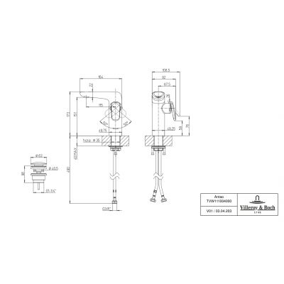 Villeroy & Boch Antao bateria umywalkowa stojąca chrom TVW11100400061