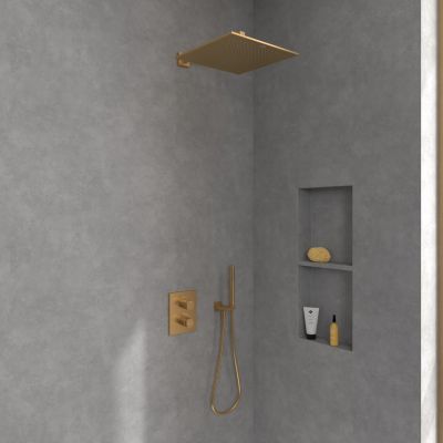 Villeroy & Boch Universal Showers deszczownica 35 cm kwadratowa złoty szczotkowany TVC00000600076