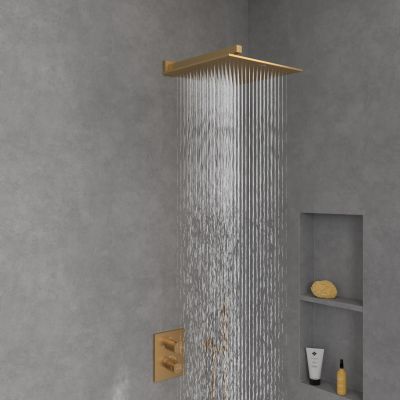 Villeroy & Boch Universal Showers deszczownica 35 cm kwadratowa złoty szczotkowany TVC00000600076