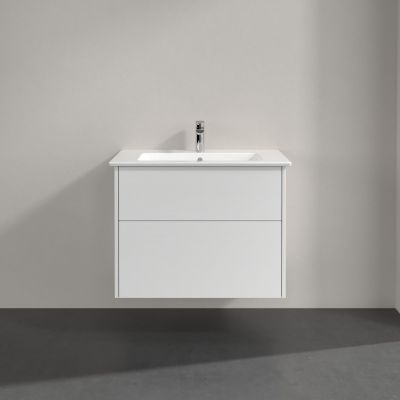 Villeroy & Boch Finero umywalka z szafką 80 cm i szafka lustrzana zestaw meblowy glossy white S00402DHR1