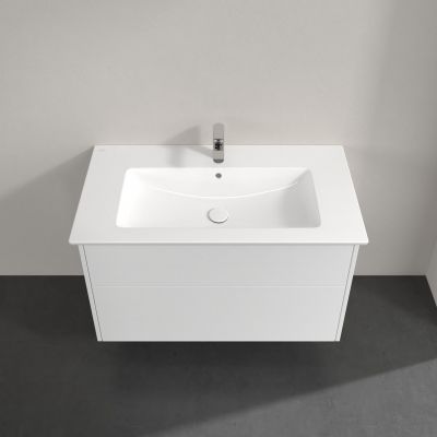 Villeroy & Boch Finero umywalka z szafką 100 cm i szafka lustrzana zestaw meblowy glossy white S00403DHR1