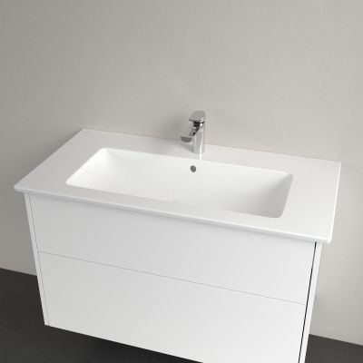 Villeroy & Boch Finero umywalka z szafką 100 cm i szafka lustrzana zestaw meblowy glossy white S00403DHR1