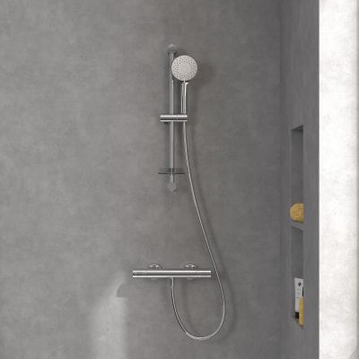 Zestaw Villeroy & Boch Taps & Fittings zestaw prysznicowy podtynkowy termostatyczny z deszczownicą chrom (TVD00065100000, TVD00065300061,TVC00040120061,TVC00045351061, TVC00045351061, TVC00045600061)