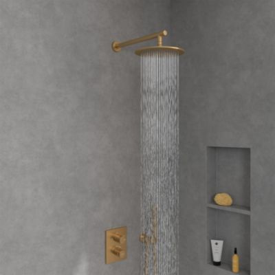 Zestaw Villeroy & Boch Universal Taps & Fittings zestaw prysznicowy podtynkowy termostatyczny złoty szczotkowany (TVD00065100000, TVD00065300076, TVC00000100076, TVC00045351076, TVS10900600076, TVC00045800076, TVC00003500076, TVC00045600076)