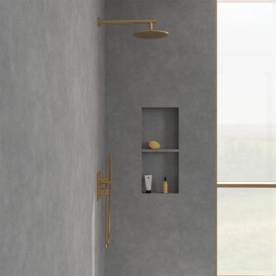 Zestaw Villeroy & Boch Universal Taps & Fittings zestaw prysznicowy podtynkowy termostatyczny złoty szczotkowany (TVD00065100000, TVD00065300076, TVC00000100076, TVC00045351076, TVS10900600076, TVC00045800076, TVC00003500076, TVC00045600076)
