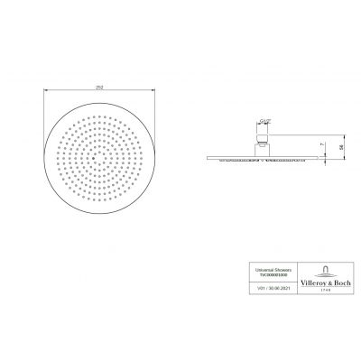 Zestaw Villeroy & Boch Universal Taps & Fittings zestaw prysznicowy podtynkowy termostatyczny złoty szczotkowany (TVD00065100000, TVD00065300076, TVC00000100076, TVC00045351076, TVS10900600076, TVC00045800076, TVC00003500076, TVC00045600076)