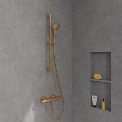 Villeroy & Boch Verve Showers zestaw prysznicowy ścienny złoty szczotkowany TVS10900700076