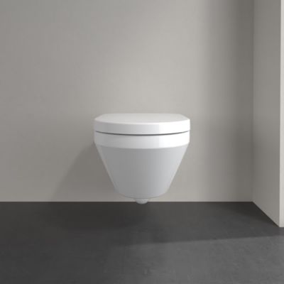 Villeroy & Boch Architectura TwistFlush [e3] combi-pack zestaw miska bez kołnierza CeramicPlus z deską wolnoopadającą Weiss Alpin 4694CLR1