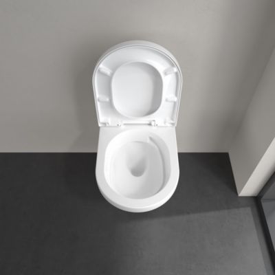 Villeroy & Boch Architectura TwistFlush [e3] combi-pack zestaw miska bez kołnierza CeramicPlus z deską wolnoopadającą Weiss Alpin 4694CLR1