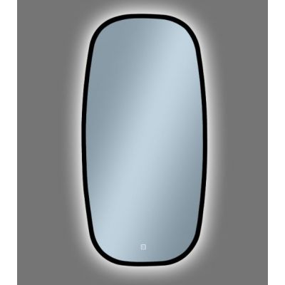 Venti Breza Loft Ambiente II lustro 45x90 cm prostokątne z oświetleniem czarny