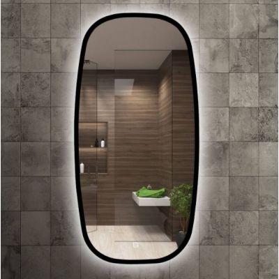 Venti Breza Loft Ambiente II lustro 45x90 cm prostokątne z oświetleniem czarny