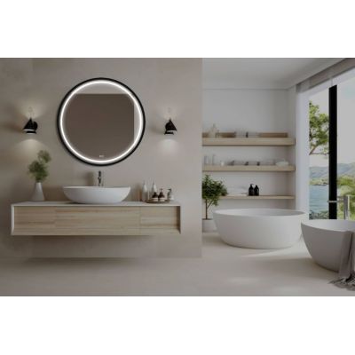 Venti Baltic lustro 90 cm okrągłe z matą grzewczą czarne