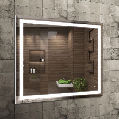 Venti Willa lustro 100x80 cm prostokątne z oświetleniem srebrny