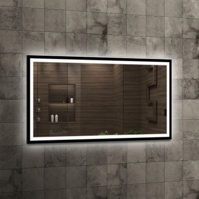 Venti Luxled lustro 120x60 cm prostokątne z oświetleniem czarny
