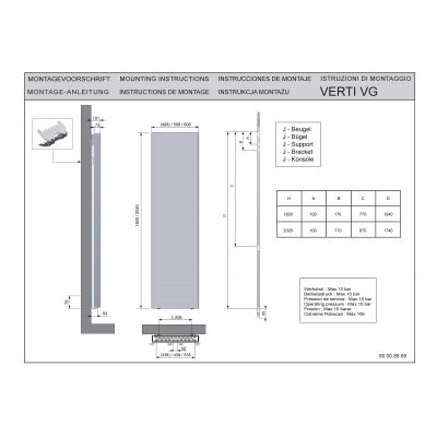 Vasco Vertiline VG grzejnik dekoracyjny 182x50.8 cm Anthracite January M301 111660508182011880301-2800