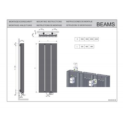 Vasco Beams grzejnik dekoracyjny 200x32 cm biały 9016 112580320200000669016-0000
