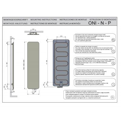 Vasco ONI O-NP grzejnik dekoracyjny 180x50 cm biały 113120500180000660600-0000