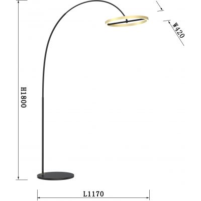 Wofi Brest lampa stojąca 1x21 W czarna 3016-104L