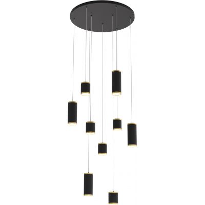 Wofi Toulouse lampa wisząca 9x6,3 W czarna 5003-904