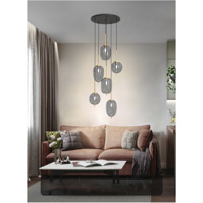 Aviano Belleville lampa wisząca 6x40 W czarna 5007-502