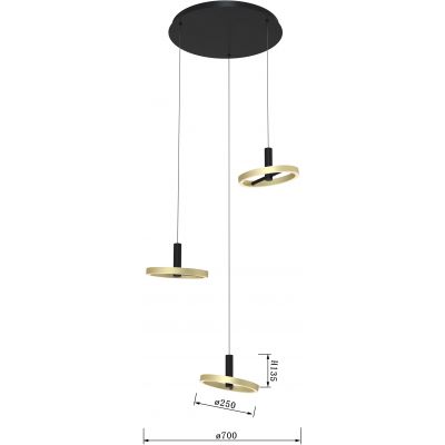 Wofi Brest lampa wisząca 3x7 W czarna 5016-304