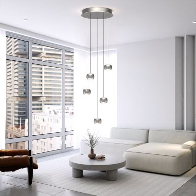 Aviano Quiberon lampa wisząca 27 W srebrna-szampan 5039-503