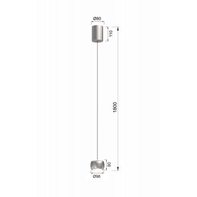 Aviano Quiberon lampa wisząca 1x8 W szampan-nikiel 6039-103
