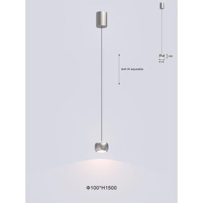 Aviano Quiberon lampa wisząca 1x8 W szampan-nikiel 6039-103