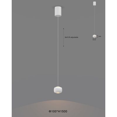 Aviano Quiberon lampa wisząca 1x8 W biała 6039-108
