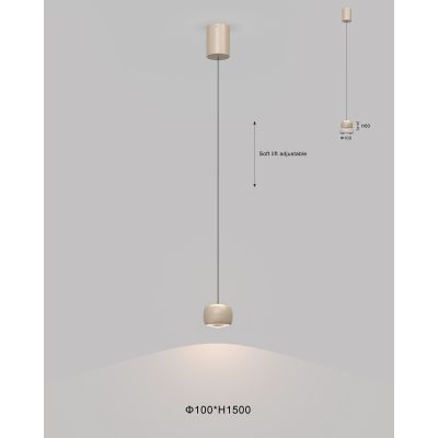 Aviano Quiberon lampa wisząca 1x8 W piaskowa 6039-113