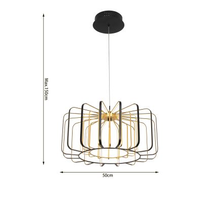 Aviano Xara lampa wisząca 1x35 W czarna-złota-matowa 6210-0110L