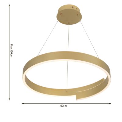Aviano Martialo lampa wisząca 1x36 W złota 6212-0115