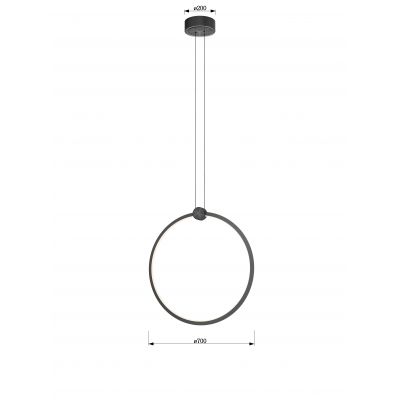 Aviano Circola lampa wisząca 1x36 W czarna 6218-0110