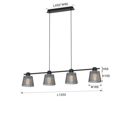 Aviano Mitica lampa wisząca 4x40 W czarna 6219-0410
