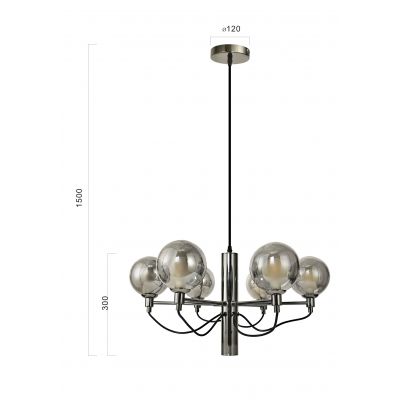 Aviano Classico lampa wisząca 6x3 W czarna-chrom 6221-0610