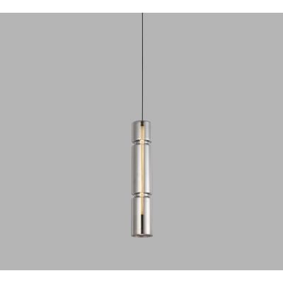 Aviano Cilindro lampa wisząca 1x9 W czarna-chrom-przydymiona 6223-0110