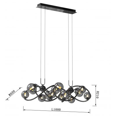 Aviano Nancy lampa wisząca 14x3,5 W czarna 7014-1405