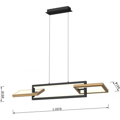 Aviano Matera lampa wisząca 3x10 W czarna 7022-306