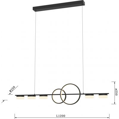 Aviano Messina lampa wisząca czarna 7030-702